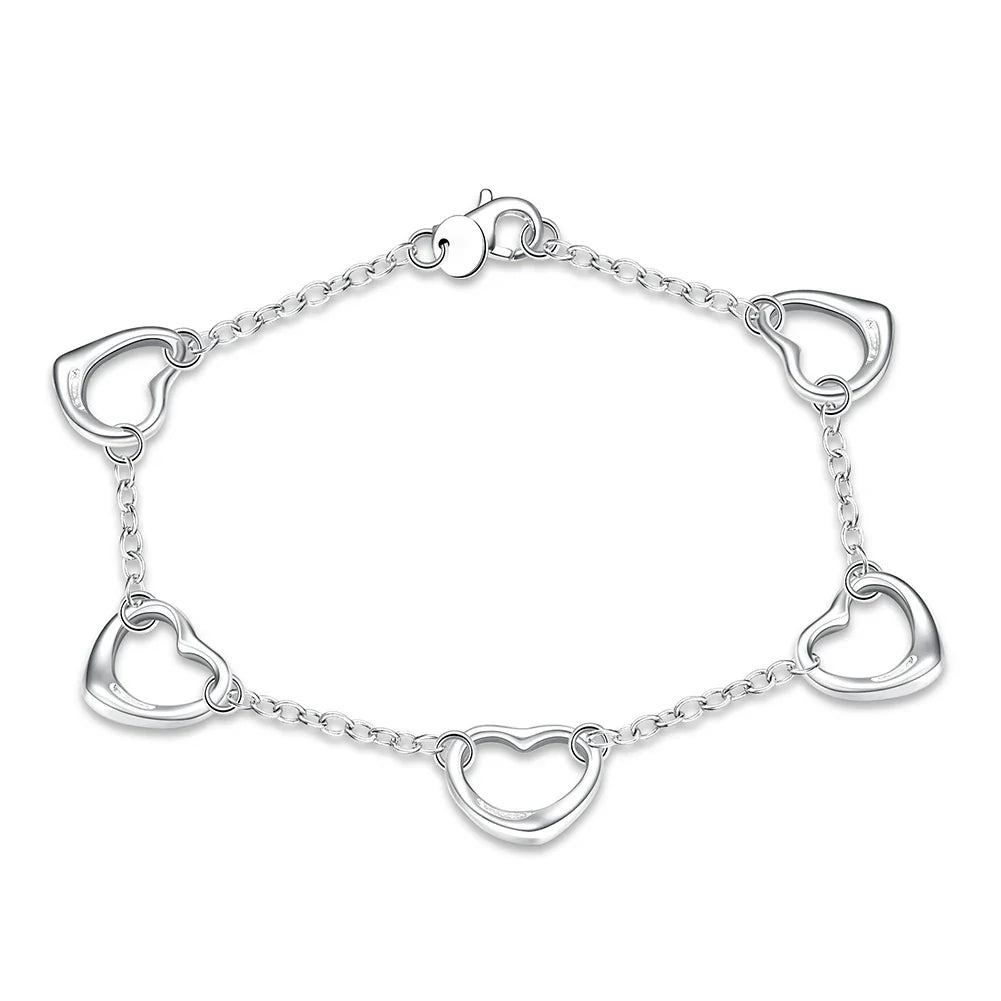 Fashion charm 925 Sterling Silver Bracelet for man woman Twisted rope chain fine jewelry Wedding party Christmas gift Lootquake LLC