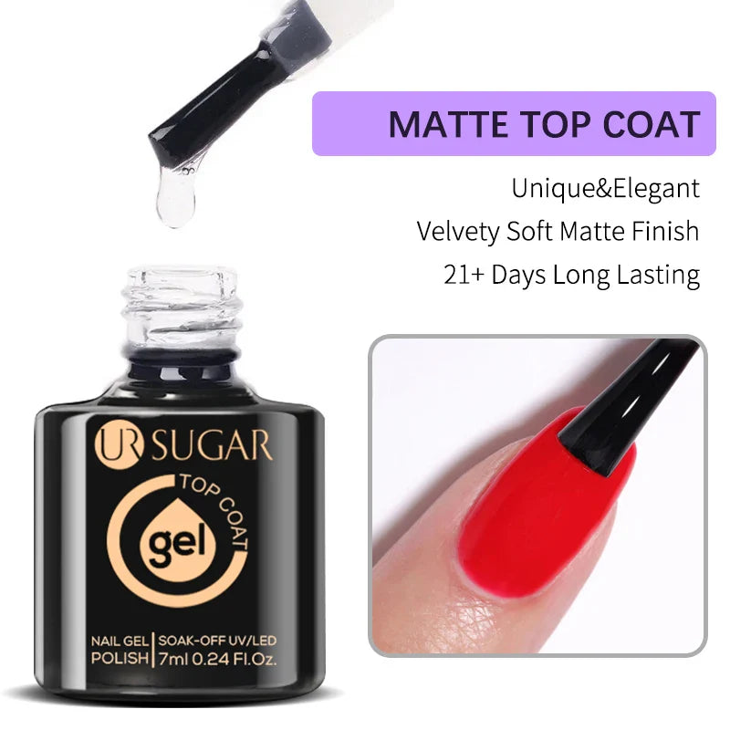 UR SUGAR Blue Color Rubber Base Gel Nail Polish Gold Glitter Base Gel Top Coat Soak Off UV LED Gel Nail Art Varnish Manicure Lootquake LLC