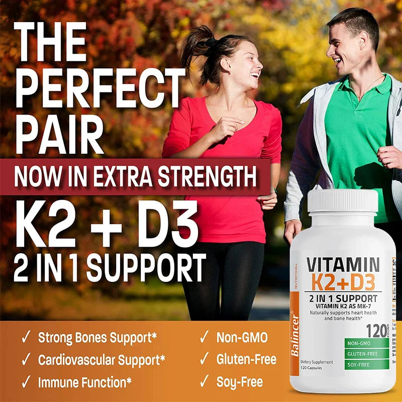 Vitamin D3 + K2(MK7) Supplement - Bone, Joint, Heart, Immune, Teeth and Skin Health Support - Non-GMO Supplement Lootquake LLC