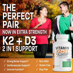 Vitamin D3 + K2(MK7) Supplement - Bone, Joint, Heart, Immune, Teeth and Skin Health Support - Non-GMO Supplement Lootquake LLC