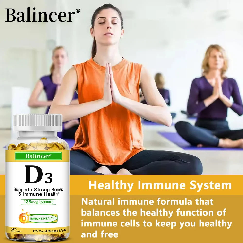 Vitamin D3 5000 IU - Supports Strong Bones & Immune Health - Gluten Free Non-GMO Vitamin D Supplement Lootquake LLC