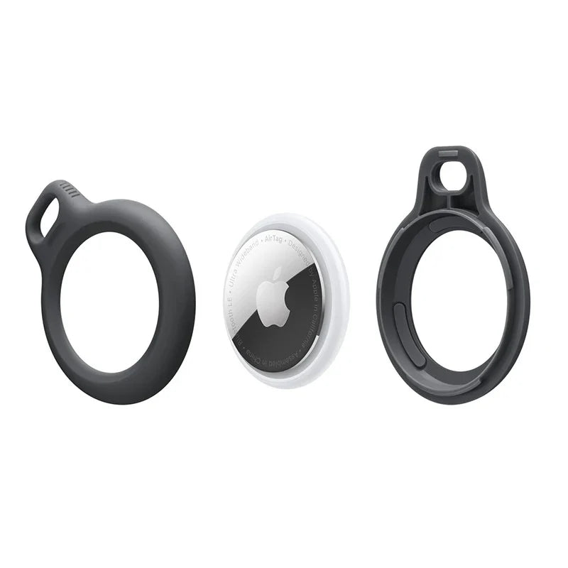 1pc Secure Holder with Strap for Apple Airtag Case Anti-scratch Keychain  Protective Cover Bumper Case With Strap Lootquake LLC
