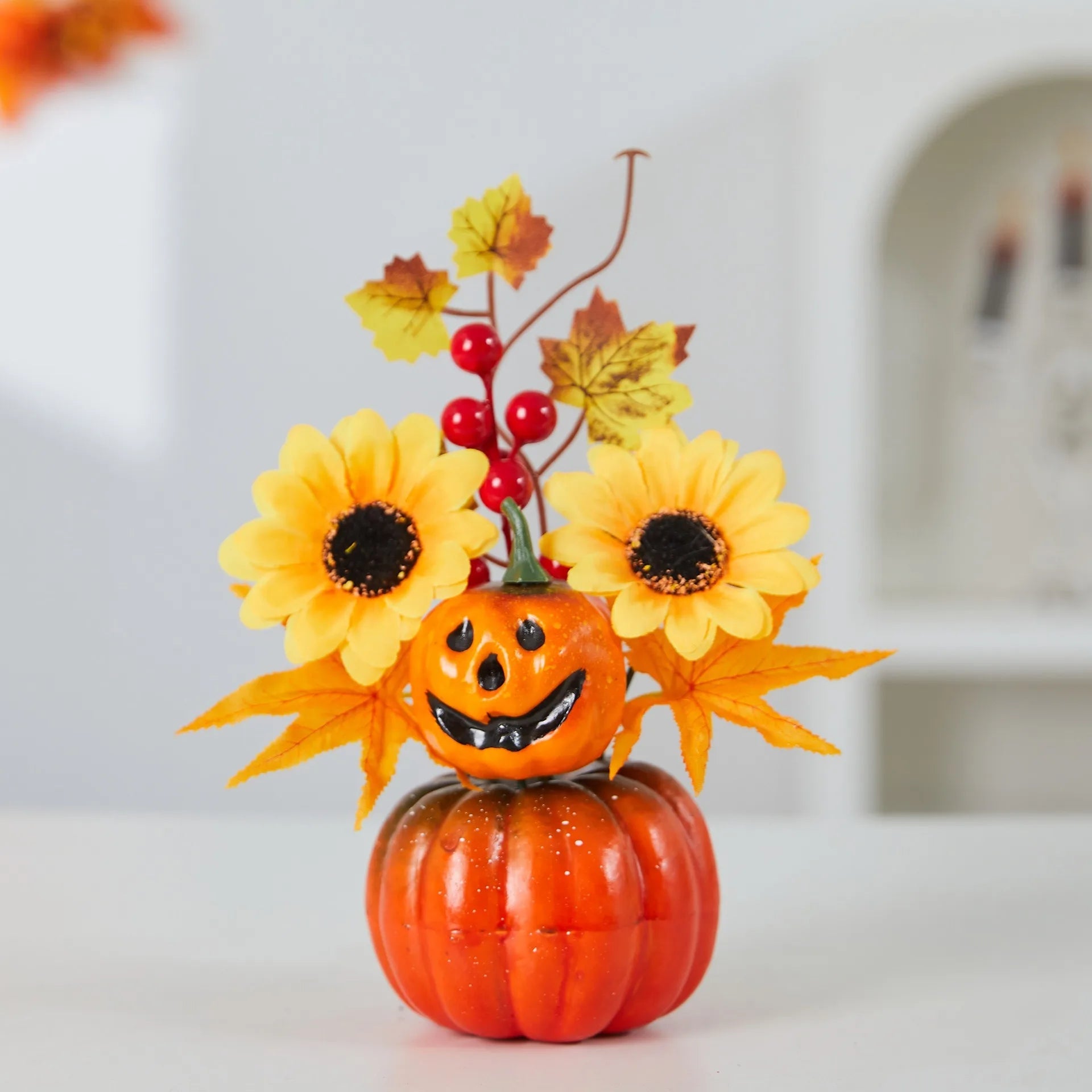 Autumn Theme Party Decor Sunflower Maple Leaf Ornaments Thanksgiving Day Bonsai Harvest Festival DIY Happy Halloween Day 2025 Lootquake LLC