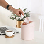 Mini Desktop Bin Small Trash Can Tube With Cover Bedroom Trash Can Garbage Can Clean Workspace Storage Box Home Desk Lootquake LLC
