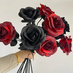 Halloween Decoration Artificial Flowers Bouquet With Pumpkins & Black Roses, Halloween Table Centerpiece For Dining Living Room Lootquake LLC