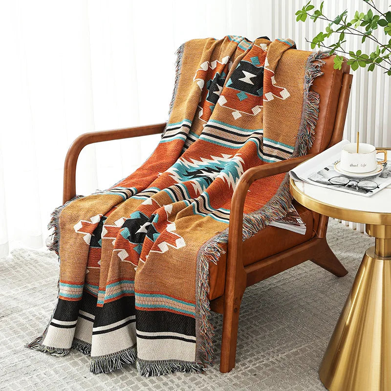 Bohemian Throw Blanket For Beds Outdoor Camping Blanket Sofa Cover Indian Sofa Towel Bed Cover Rug Tablecloth Living Room Decor Lootquake LLC
