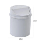 Mini Desktop Bin Small Trash Can Tube with Cover Bedroom Trash Can Garbage Can Clean Workspace Storage Box Lootquake LLC