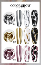 5ML Gold Silver Metallic Liner Paint Gel Polish Chrome Mirror Metal Effect Super Bright French UV LED Semi Permanent Nail Gel Lootquake LLC