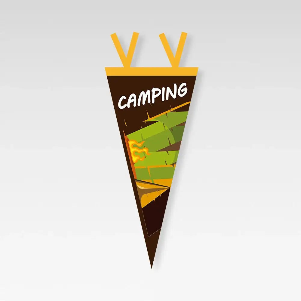 Outdoor Camping Tent Pennant Flags Picnic Canopy Atmosphere Decorations Camp Hanging Flags Holiday Scene Felt Bunting