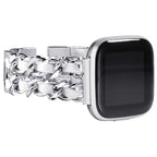 Fitbit Versa & Sense Leather Metal Band - Luxurious Design - SJB-DIAMOND ELITES
