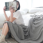 Cotton Bamboo Fiber Blanket Lunch Break Blanket Summer Cooling Sofa Bed Air Condition Blankets For Kids Adults Bedding Coverlet