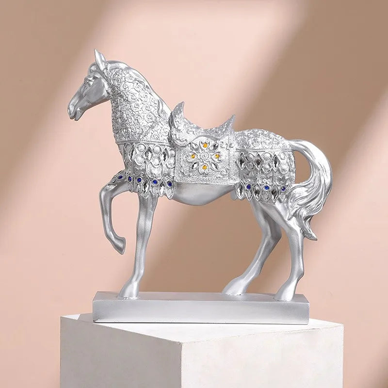 Resin Horse Sculpture, Animal Statue, European Style, Souvenir Gift, Living Room, Office, Study, Desktop Decoration, Gifts