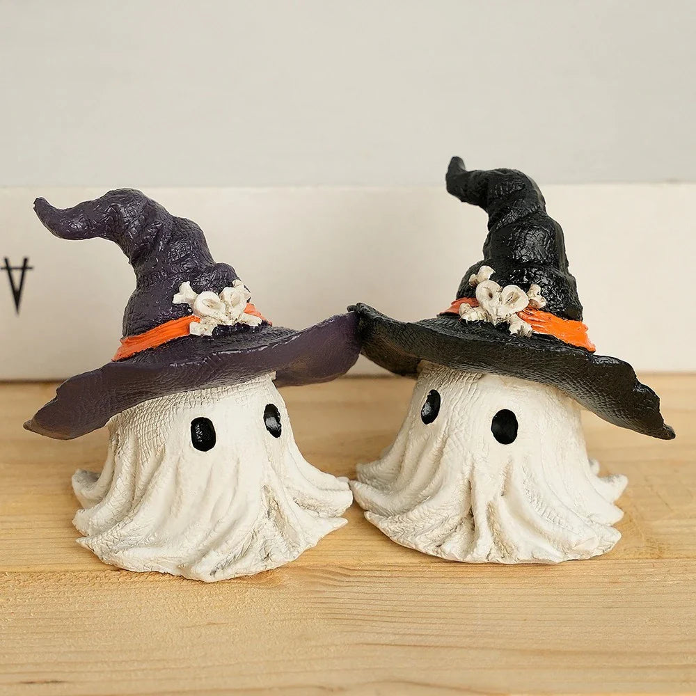 1PC Halloween Horror Hat Ghost Resin Craft Home Decor Scary Ornament Decoration Party Gift Spooky Collectible Art Fairy Garden Lootquake LLC
