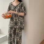 Sleepwear Women's Clothing Summer Blouse Cotton Silk New Thin Home Loose Casual Comfortable Premium Soft Simple  National Style Lootquake LLC