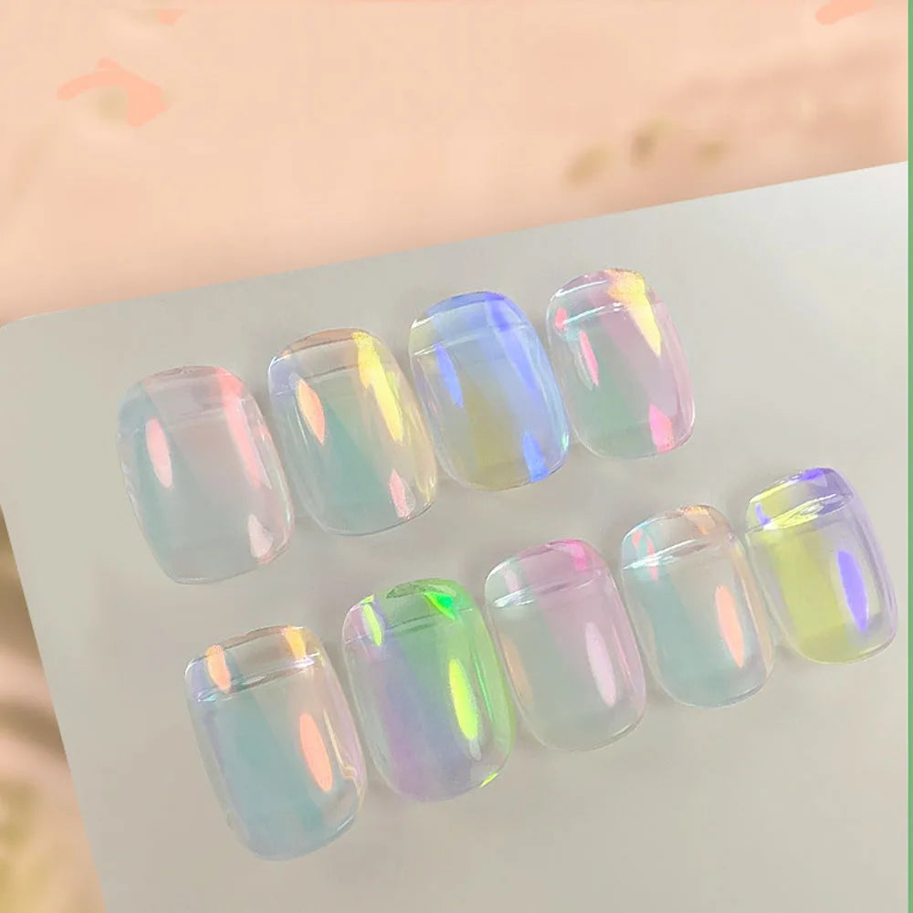 9Jar/Set Aurora Moonlight Mirror Nail Powder 9 Colors Pearl Mermaid Unicorn Nail Chrome  UV Gel Polish  Pigment DIY Nail Decor Lootquake LLC