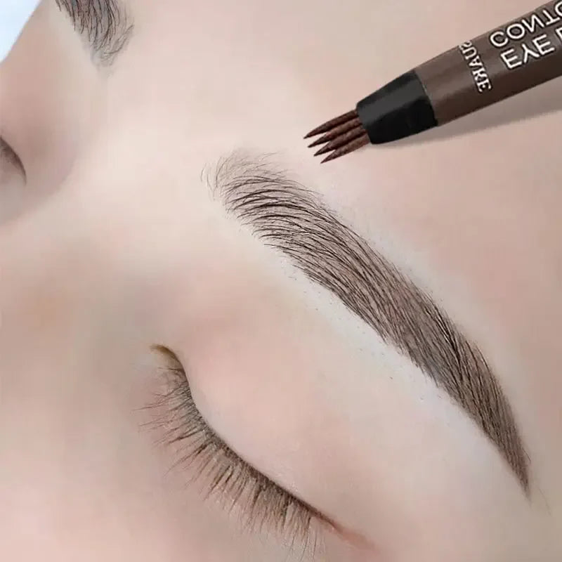 4 Fork Eyebrow Pencil Natural Waterproof Anti-sweat Lasting Liquid Does Not Faint Dye Extremely Fine Eyebrow Pencil Makeup Tool Lootquake LLC