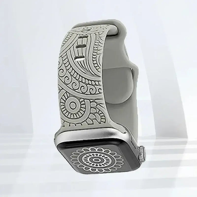 Apple Watch Silicone Strap - Stylish, Engraved Design - SJB-DIAMOND ELITES