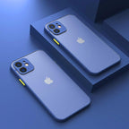 Luxury Shockproof Armor Case For iPhone 11 12 13 14 Pro Max Mini X XR XS Soft Silicone Bumper Clear Hard Cover Shockproof Soft Flat Side Bumper Translucent Hard Back Slim Phone Case Stevvex
