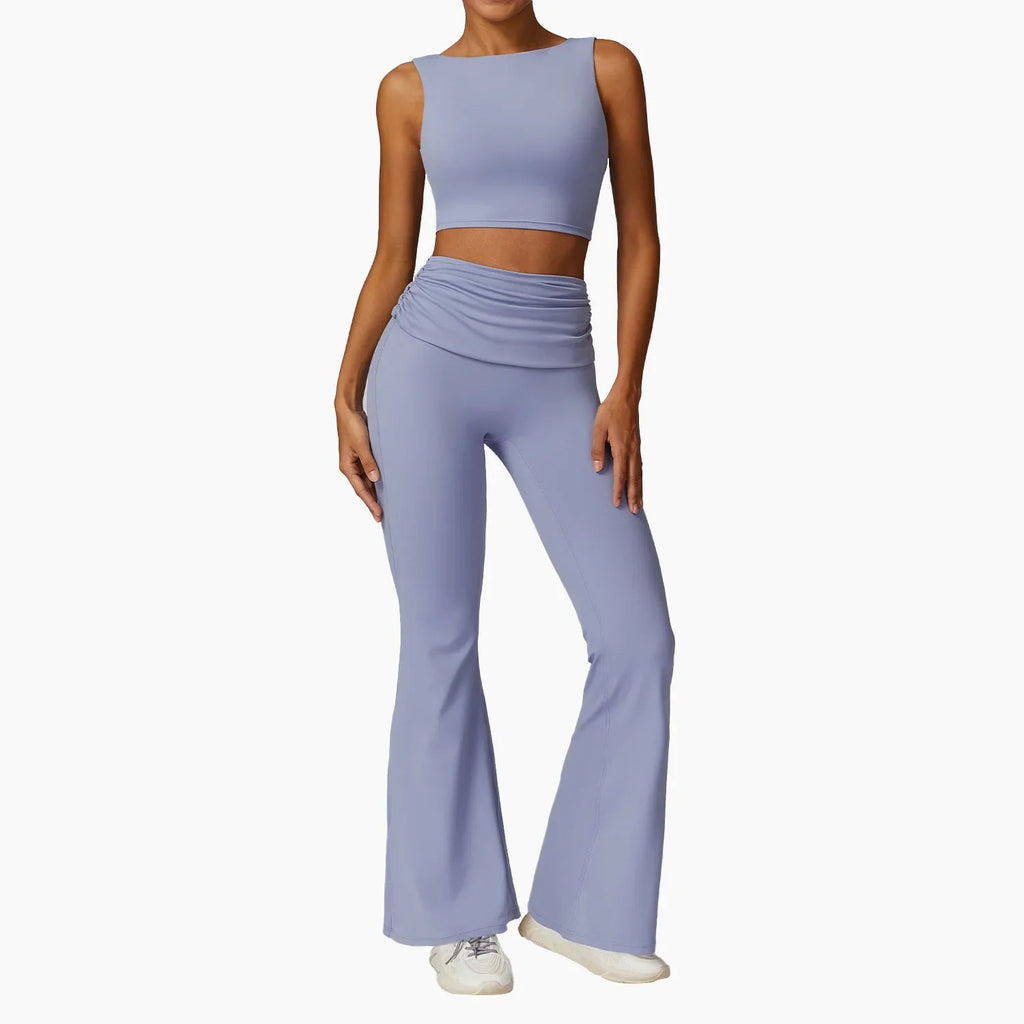 Elevate Activewear: Seamless Leggings & Top Set THRIXINE