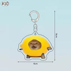 Funny Banana Cat Key Chain Creative Acrylic Happy Cats Schoolbag Pendant Bag Accessories DIY Mobile phone Lanyard Student Gift Lootquake LLC