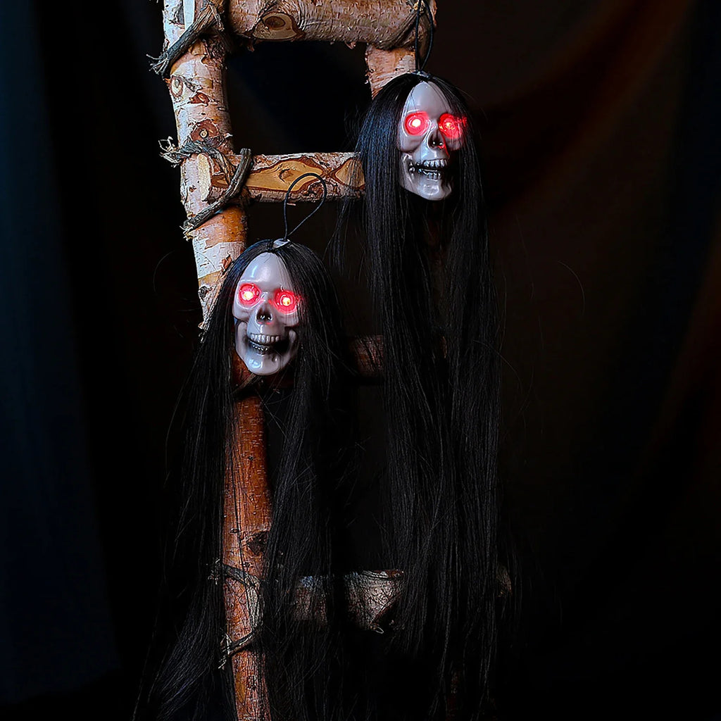 Halloween decorations, hanging ghost skulls, gauze, hanging ghost rooms, haunted house decorations, props, terrifying skeletons