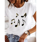 Heart Vibe: Stretchy 90s O-Neck Tee THRIXINE
