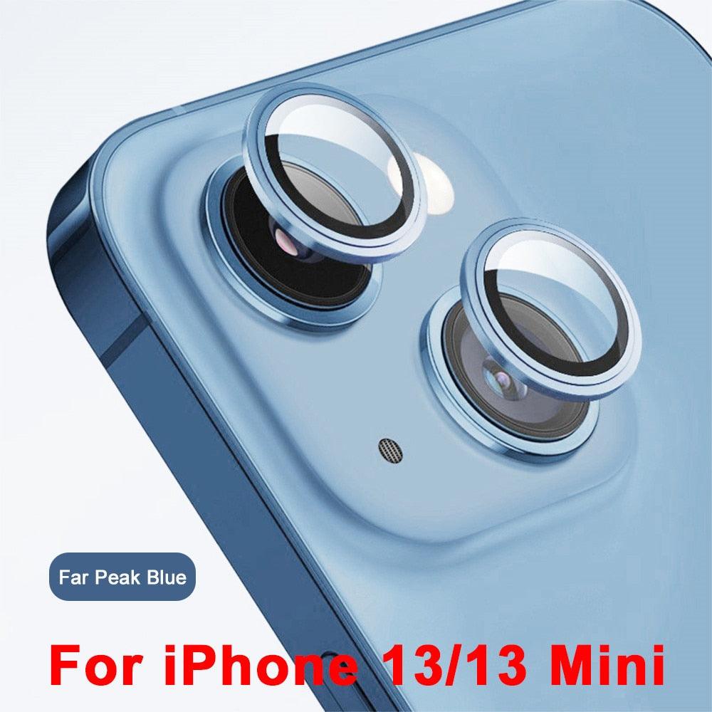 3D  Protective Glass Camera Protector Cover For iPhone 13 Pro Max i Phone 13Pro 13 Mini Rear Lens Metal Ring Protect Camera Lens Case Individual Metal Scratch Resistant HD Clear Case Tempered Glass Camera Case Stevvex