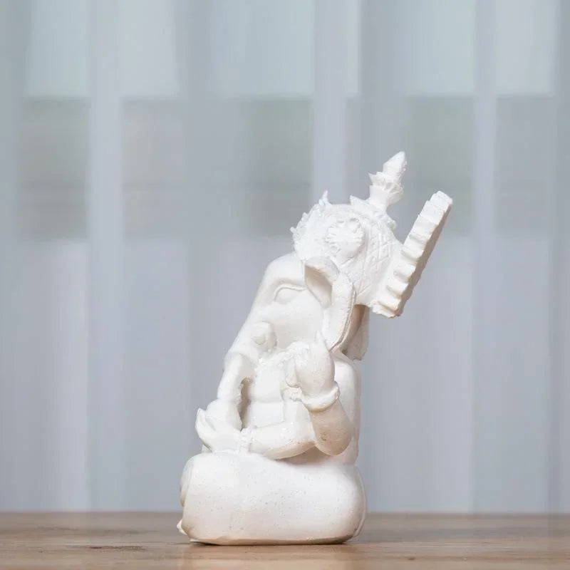 Sandstone Ganesha Buddha Elephant Statue Sculpture Handmade Elephant Figurine Home Decoration Accessories Lootquake LLC