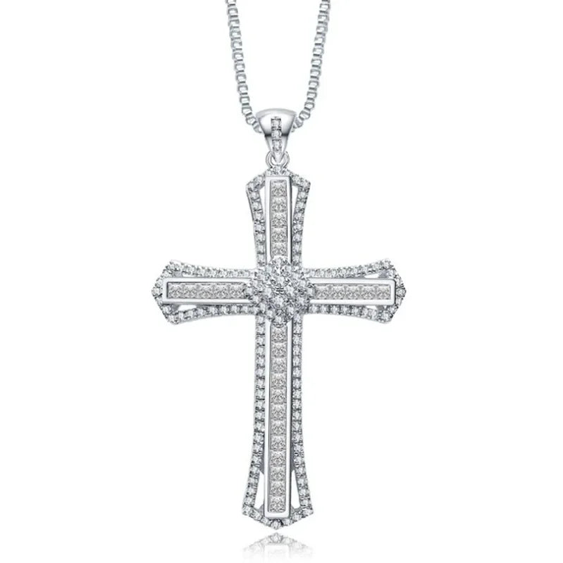 Exquisite Shining Crystal Cross Necklace Pendant Lucky Charming Fashion Jewelry Gift Unisex Lootquake LLC