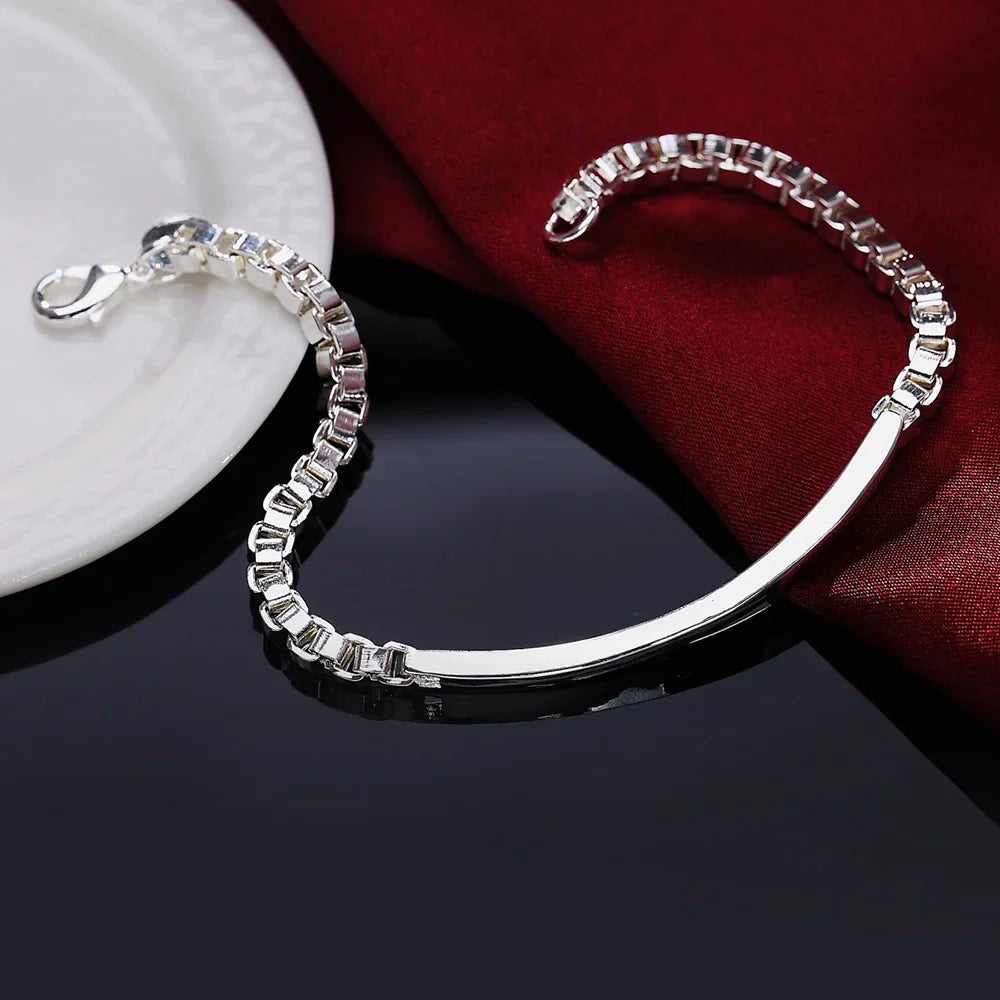 Fashion charm 925 Sterling Silver Bracelet for man woman Twisted rope chain fine jewelry Wedding party Christmas gift Lootquake LLC