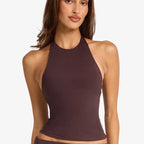 Women's Halter Yoga Tank & Biker Shorts Set