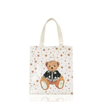 Cartton Print PVC Reusable Women's Shopping Bag Eco Friendly Flower Shopper Handbag Casual Female Student Shoulder Book Purse