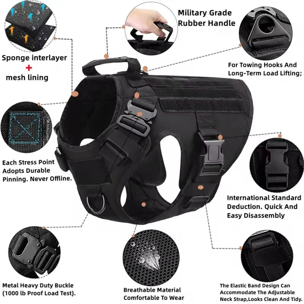 Ultimate Explorer Tactical Dog Harness & Leash Set Fashioned Furbabies