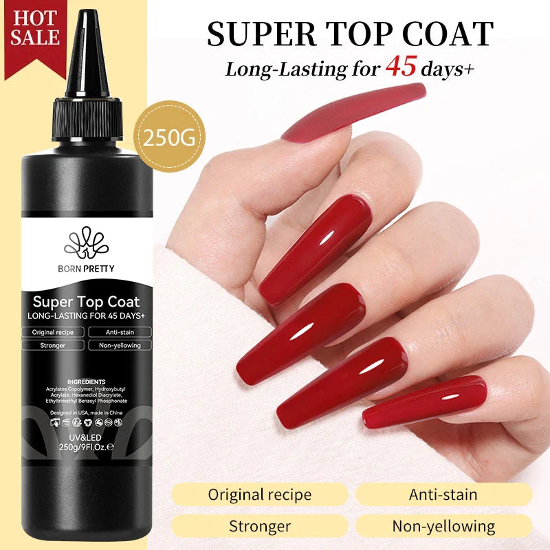 BORN PRETTY 250g Milky White Jelly Nude Gel Nail Polish Refilled Package Translucent Clear Color Semi Permanent Soak Off UV Gel Lootquake LLC