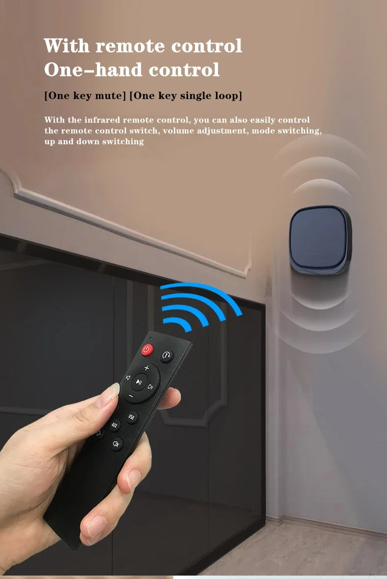 Shop Wall-mounted Bluetooth Speaker TWS Interconnection Built-in 4400 MAh Battery Boom Box Wireless 3D Surround Stereo Subwoofer Lootquake LLC