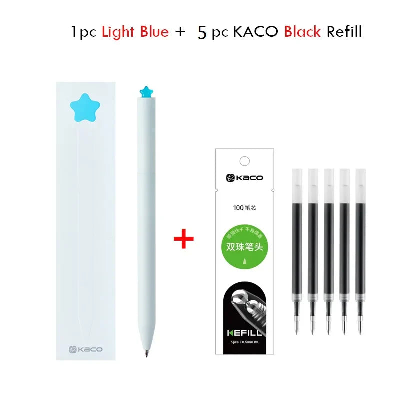 KACO Gel Pens Sets School Office Supplies for Kids 0.5mm High-capacity Heart / Star Sign Writing Gadgets Love Gift Cute Items Lootquake LLC