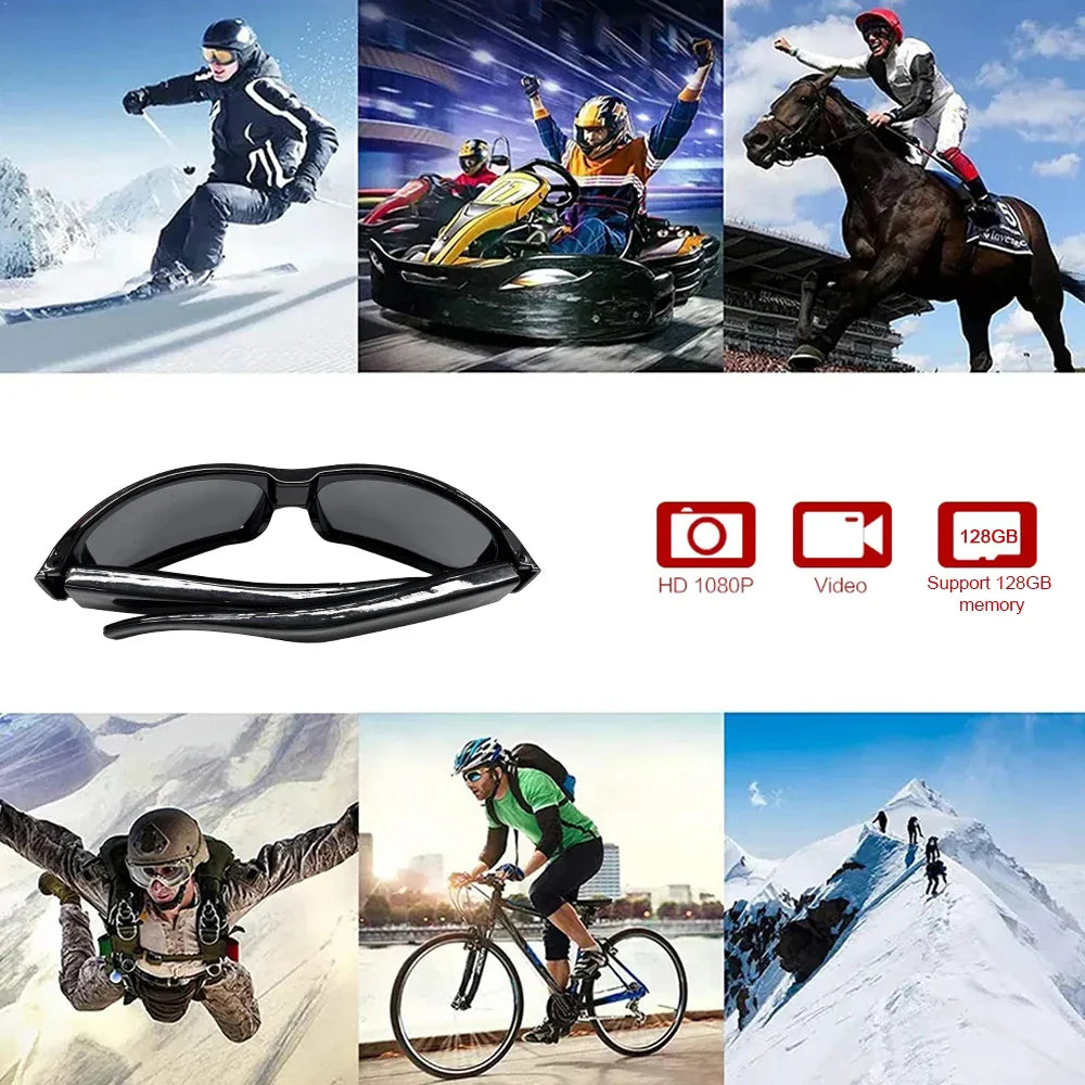 Glasses Camera HD 1080P Video Take Photo Outdoor Video Recorder Cycling Wearable Protable Mini Camera One Button Control Lootquake LLC