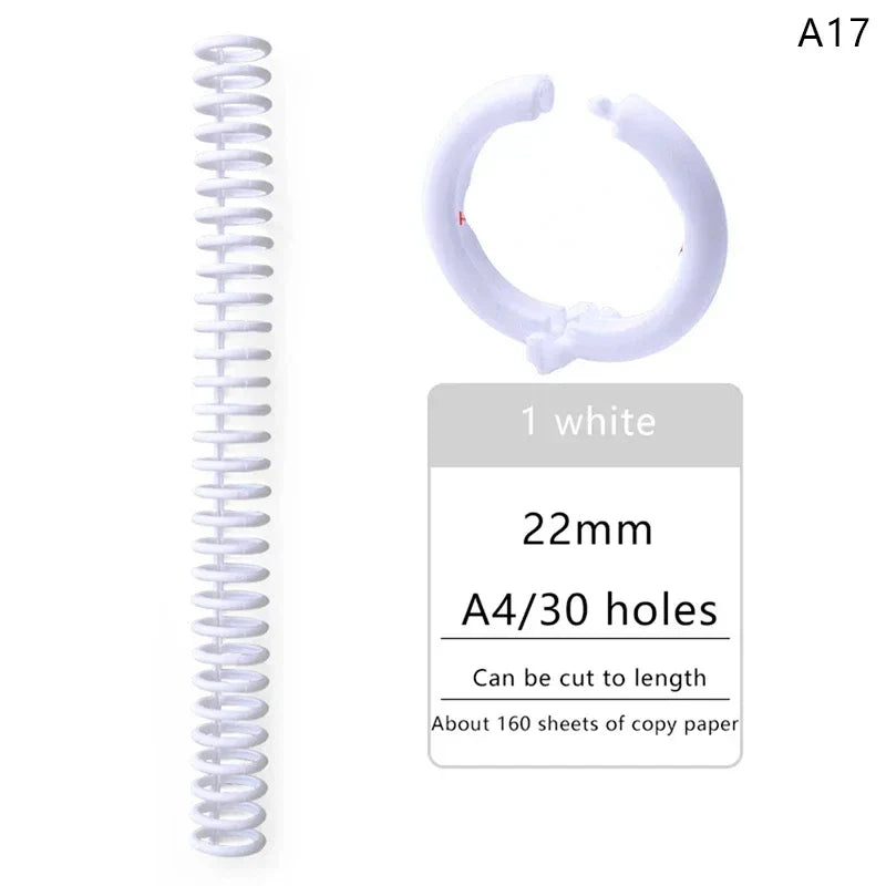 5pcs Loose-leaf Binding Ring Spring Spiral Rings Plastic Binder Strip 30 Holes For A4 Paper Notebook Stationery Office Supplies Lootquake LLC