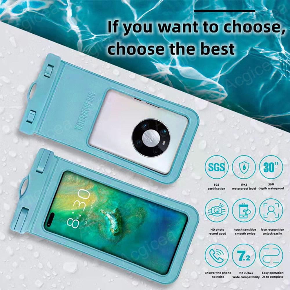 Waterproof Phone Case Pouch Protector For iPhone Cell Phone Cover Underwater Case Universal Water Proof Bag Waterproof Case Cellphone Pouch for iPhone 13 Pro Max Case & Strap Stevvex