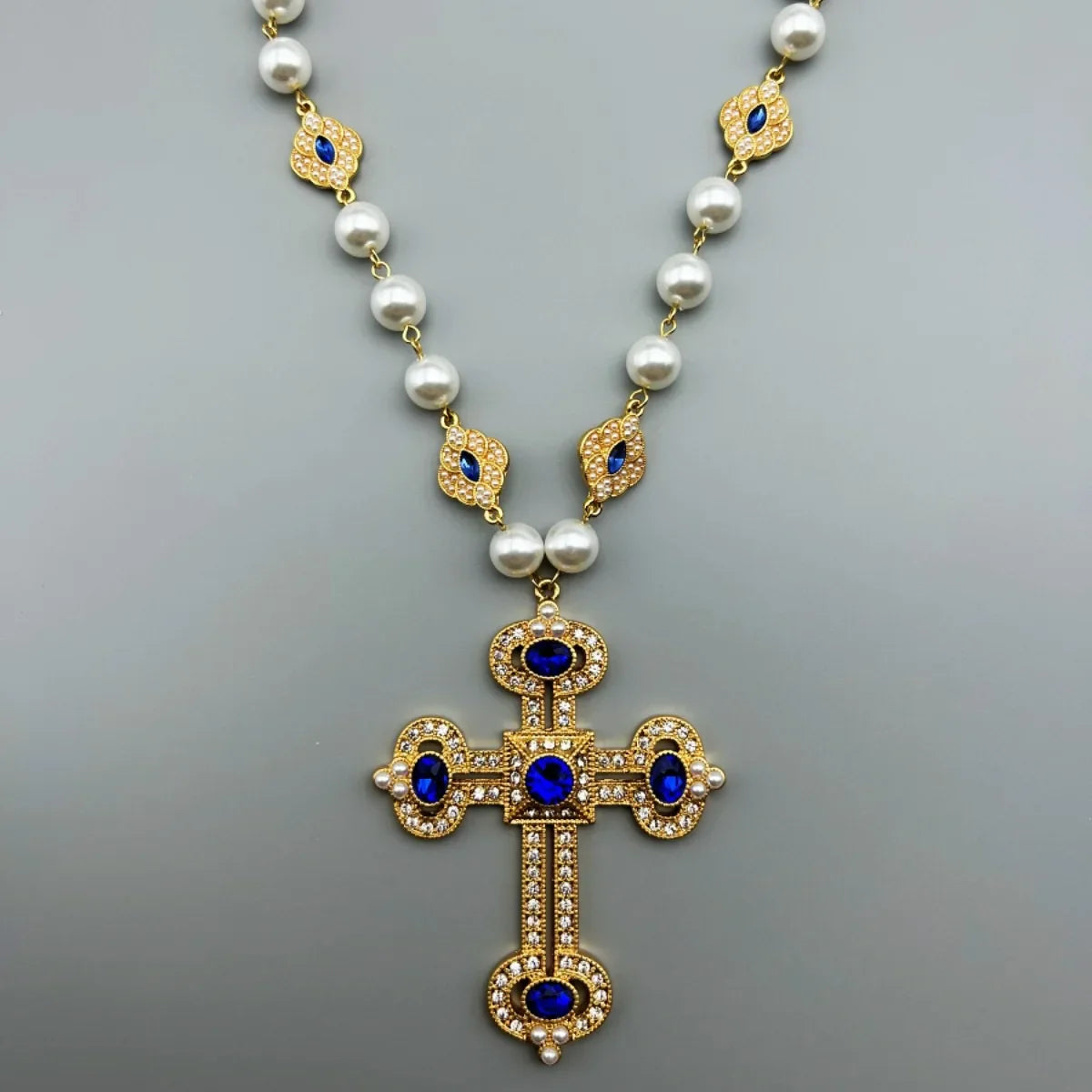 Cross Pendant Necklace with pearl Female Silver 925 and steel Jewelry For Women Fashion girls Lootquake LLC