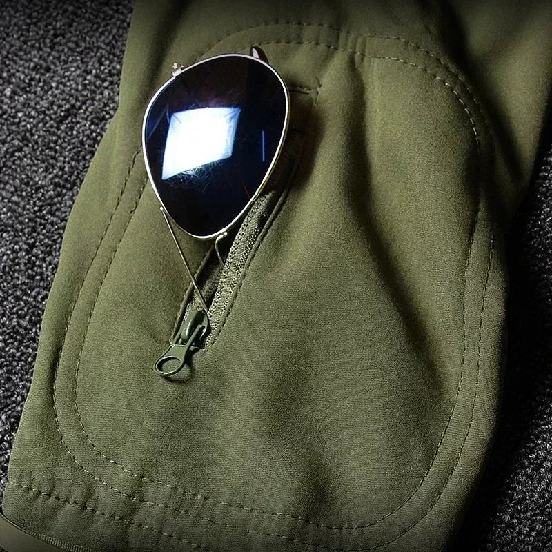 Camo Winter Tactical Sets Men Shark Skin Soft Shell Hooded Jacket+Multi-pocket Straight Cargo Pant 2Pcs Suits Waterproof Set Lootquake LLC