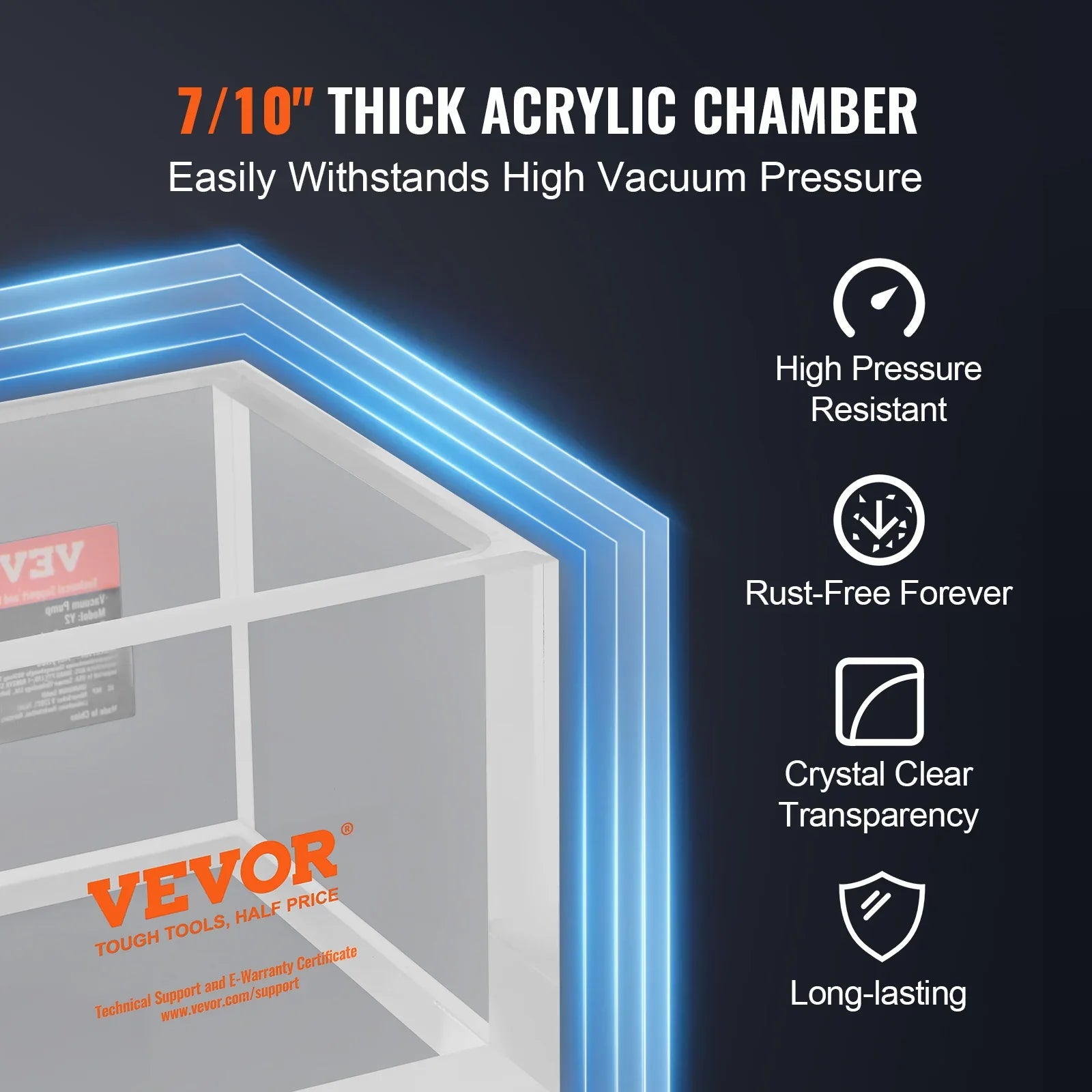 SucceBuy 2 Gallon Vacuum Chamber Upgraded Multipurpose Acrylic for Resin Silica Degassing Gel Gypsum Degassing Vacuum Extraction Lootquake LLC