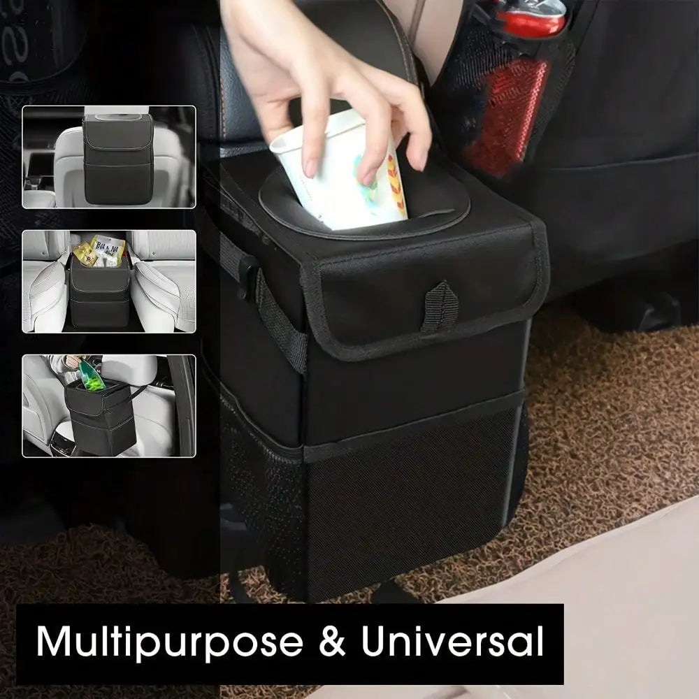 Waterproof Car Trash Can Bin, Acessórios Auto Organizer, Lixo Dump, Bolsos de armazenamento de carros, Closeable, portátil