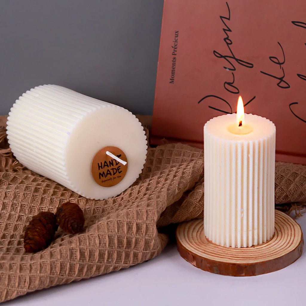 Striped Cylindrical Candle Silicone Mold Handmade Scented Candle Making Wax Mould DIY Crystal Epoxy Resin Craft Molds Home Decor Lootquake LLC