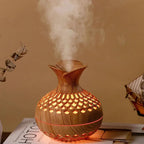 USB Hollow Wood Grain Humidifier Aroma Diffuser Atomizer Household Humidifier Hydrating Instrument Desktop Humidifier Lootquake LLC