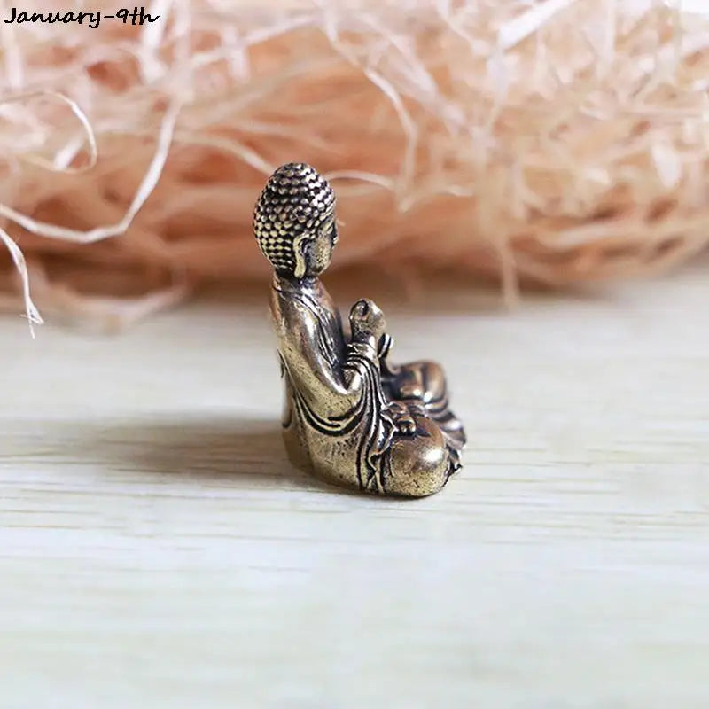 1PC Buddha Statues Copper Sculpture Fengshui Figurine Home Decor Resin Sitting  Miniature 2.8x2.4cm Lootquake LLC