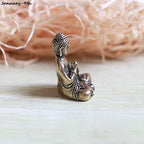 1PC Buddha Statues Copper Sculpture Fengshui Figurine Home Decor Resin Sitting  Miniature 2.8x2.4cm Lootquake LLC