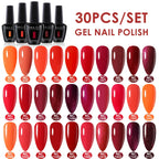 NAILCO 30pcs All-Season Gel Nail Polish Set Nude Pink White Semi Permanent Soak Off UV Gel Manicures DIY Painting Gel Varnish