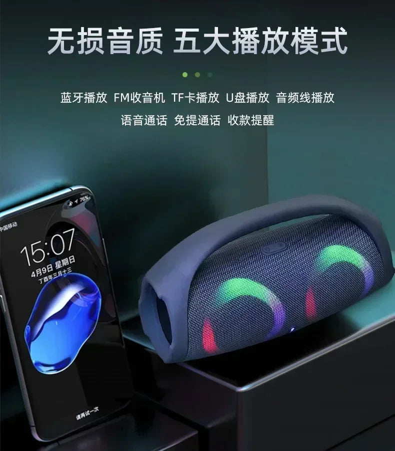 Portable Waterproof 100W High Power Bluetooth Speaker RGB Colorful Light Wireless Subwoofer 360 Stereo Surround TWS FM Boom Box Lootquake LLC