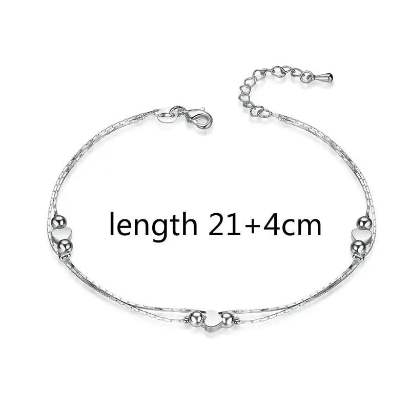 Silver color Stars Anklet Double Layer plated Charms Ankle Bracelet Jewellery Anklets For Women Foot Jewelry Love 2023 new hot Lootquake LLC